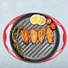 enameled cast iron grill pan with two handles non-stick cast iron enamel grill pan for induction